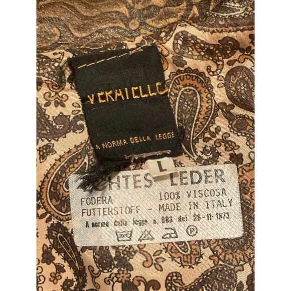 Vera Pelle Embossed Leather Coat Stamped Soft Amazing Sz L Ren Fair Fairycore - Picture 6 of 8